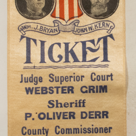 New Store Items 1908 BRYAN-KERN 3″ X 9″ JUGATE COLOR SILK RIBBON; GRAPHIC, RARE & EXCELLENT!
