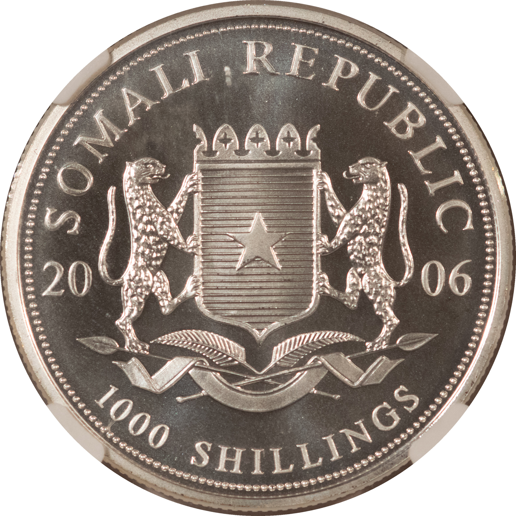 Bullion 2006 SOMALIA 1000 SHILLINGS 1 OZ 999 SILVER AFRICAN ELEPHANT – NGC MS-70, RARE! Bullion 2006 SOMALIA 1000 SHILLINGS 1 OZ 999 SILVER AFRICAN ELEPHANT – NGC MS-70, RARE!
