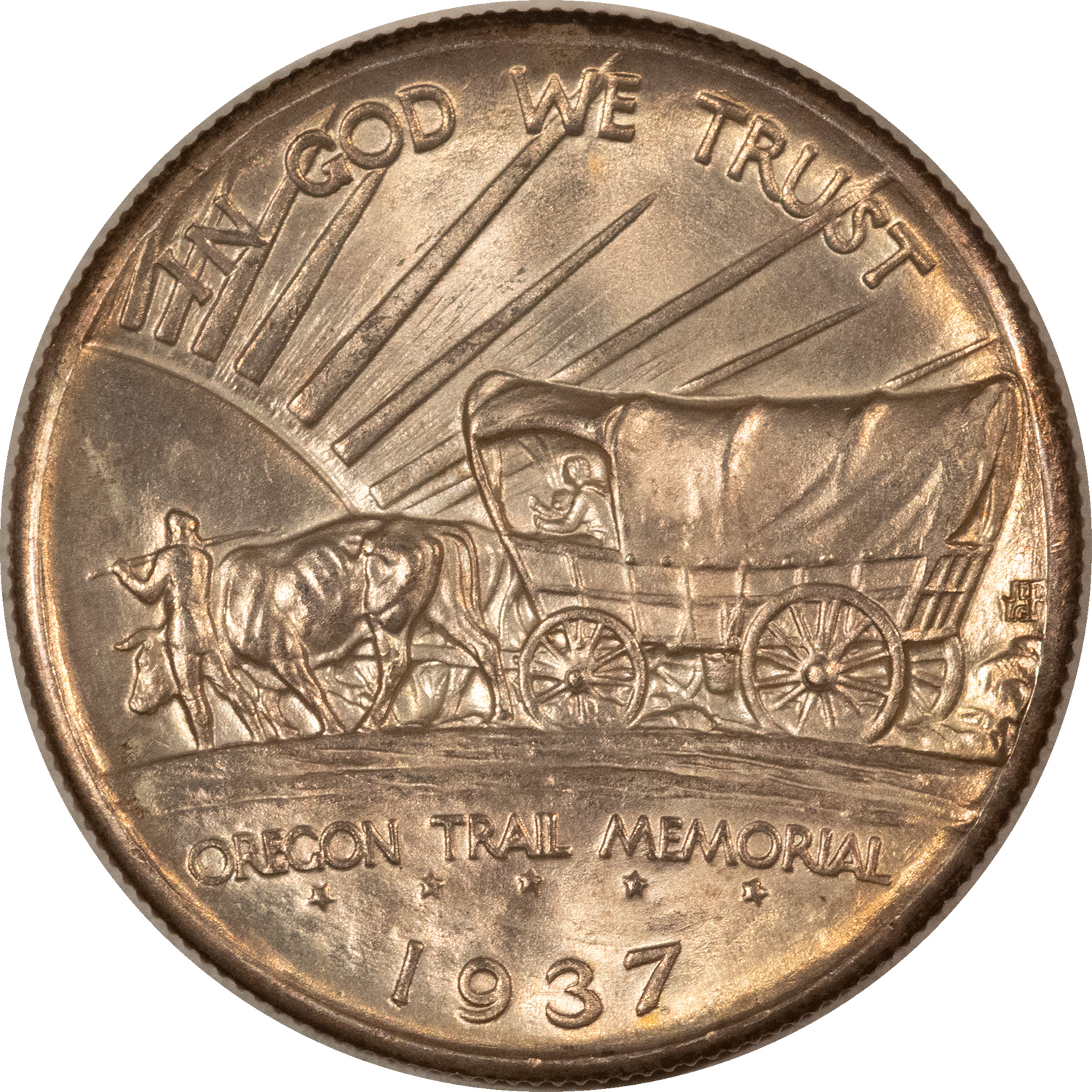Early Commems 1937-D OREGON COMMEMORATIVE HALF DOLLAR – FLASHY UNCIRCULATED, CLAIMS TO GEM Early Commems 1937-D OREGON COMMEMORATIVE HALF DOLLAR – FLASHY UNCIRCULATED, CLAIMS TO GEM