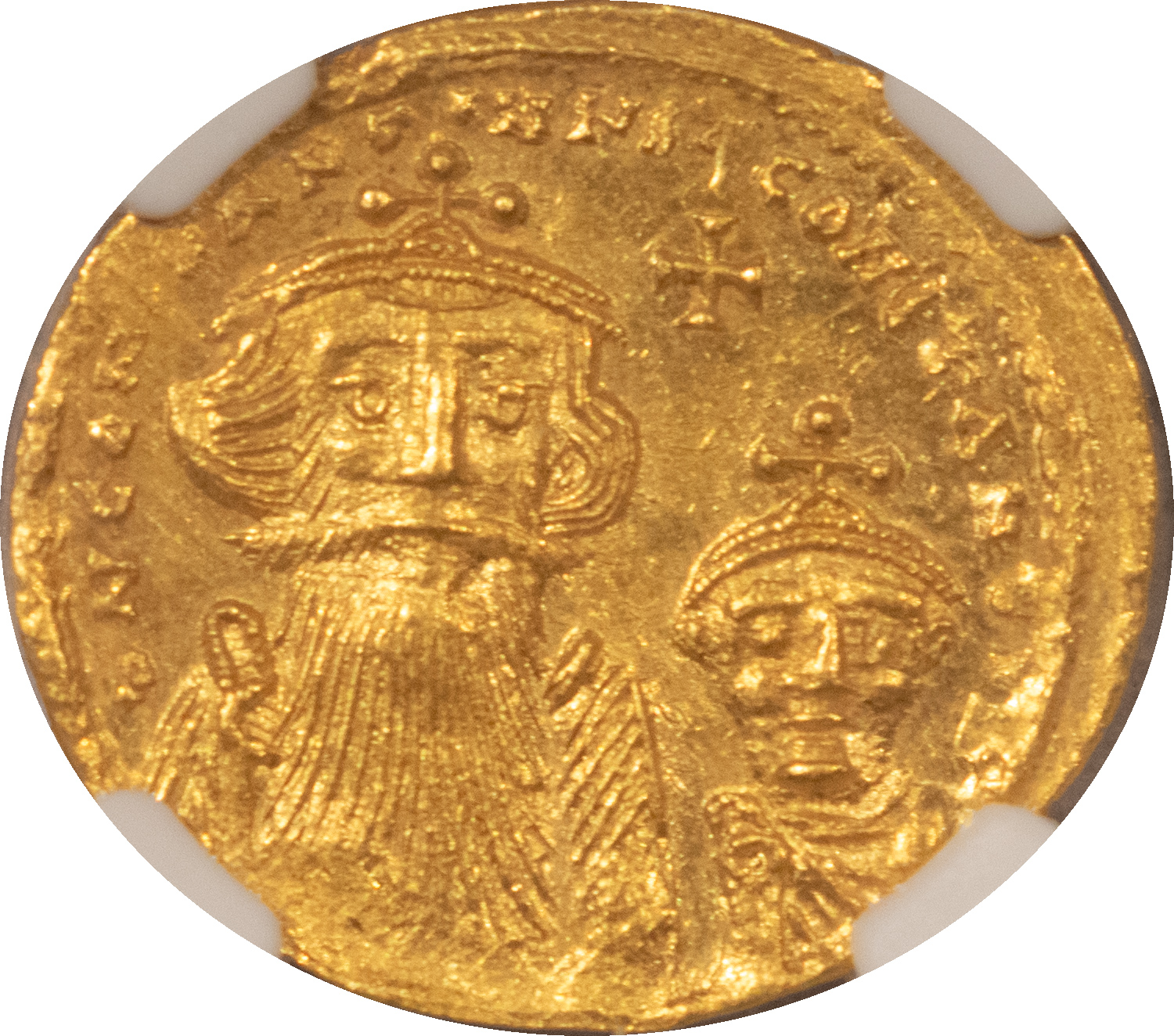 Ancient Coins BYZANTINE EMPIRE CONSTANS II & CONSTANT IV, AD 654-668 GOLD SOLIDUS NGC 5/5, 3/5 Ancient Coins BYZANTINE EMPIRE CONSTANS II & CONSTANT IV, AD 654-668 GOLD SOLIDUS NGC 5/5, 3/5