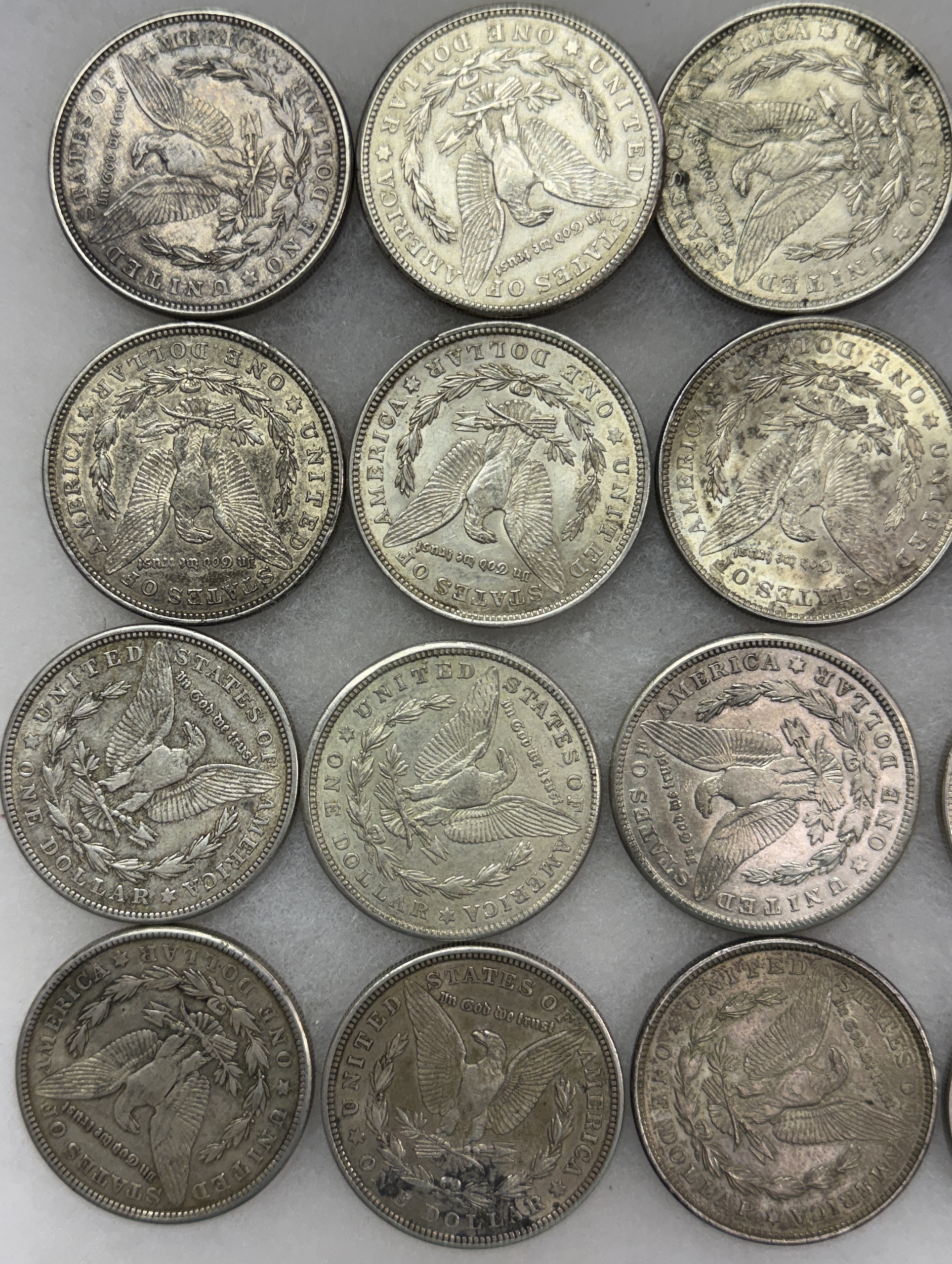 Dollars 1921 MORGAN DOLLAR MIXED 20 COIN ROLL VF-AU+ MOSTLY HIGHER GRADE 15.4+ OZ SILVER Dollars 1921 MORGAN DOLLAR MIXED 20 COIN ROLL VF-AU+ MOSTLY HIGHER GRADE 15.4+ OZ SILVER