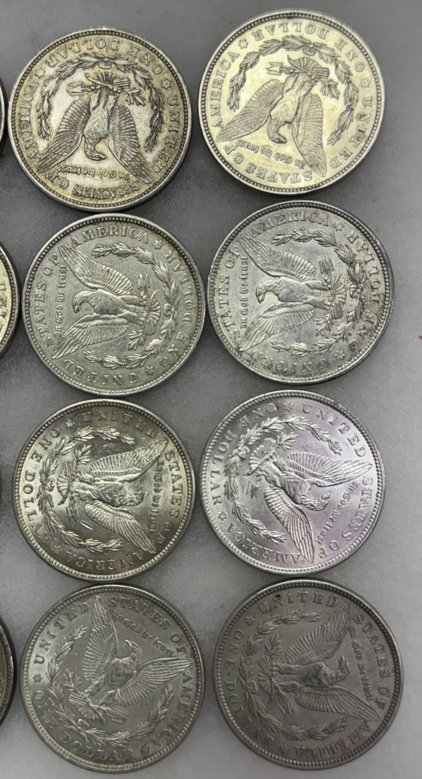 Dollars 1921 MORGAN DOLLAR MIXED 20 COIN ROLL VF-AU+ MOSTLY HIGHER GRADE 15.4+ OZ SILVER Dollars 1921 MORGAN DOLLAR MIXED 20 COIN ROLL VF-AU+ MOSTLY HIGHER GRADE 15.4+ OZ SILVER