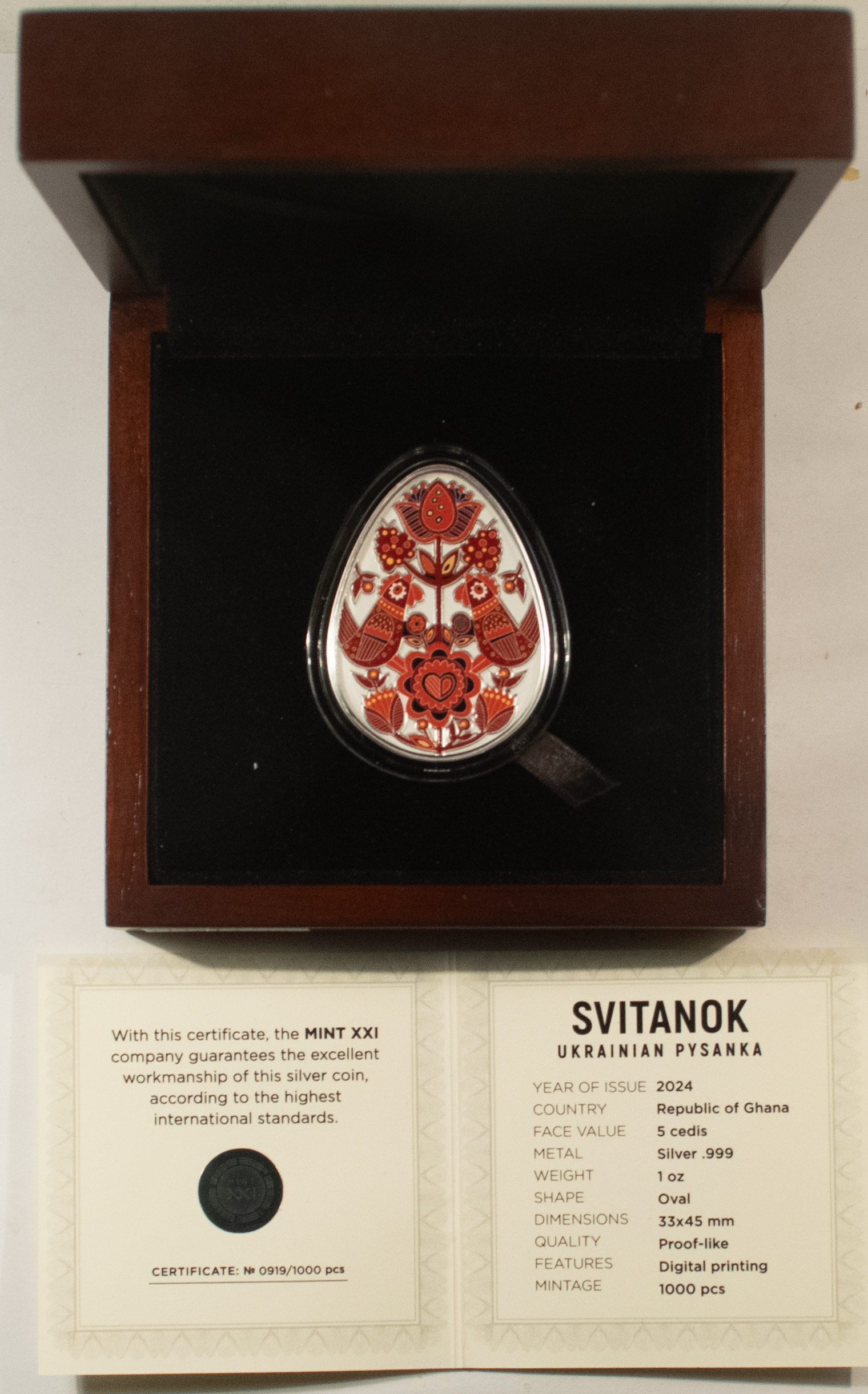 New Store Items 2024 REPULIC OF GHANA 5 CEDIS UKRANIAN PYSANKA SILVER 1 OZ EGG, BOX/COA-PROOF! New Store Items 2024 REPULIC OF GHANA 5 CEDIS UKRANIAN PYSANKA SILVER 1 OZ EGG, BOX/COA-PROOF!
