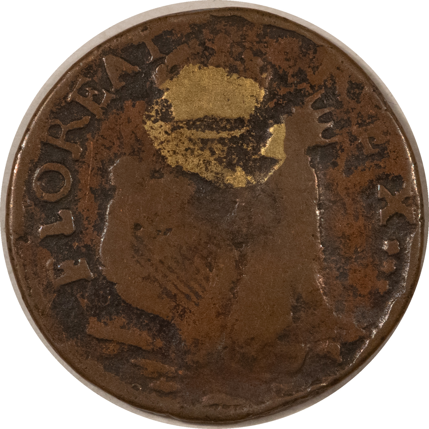 Colonials 1652-1674 NEW JERSEY ST. PATRICKS FARTHING W/ GOLD SPLASHER – DECENT CIRCULATED! Colonials 1652-1674 NEW JERSEY ST. PATRICKS FARTHING W/ GOLD SPLASHER – DECENT CIRCULATED!