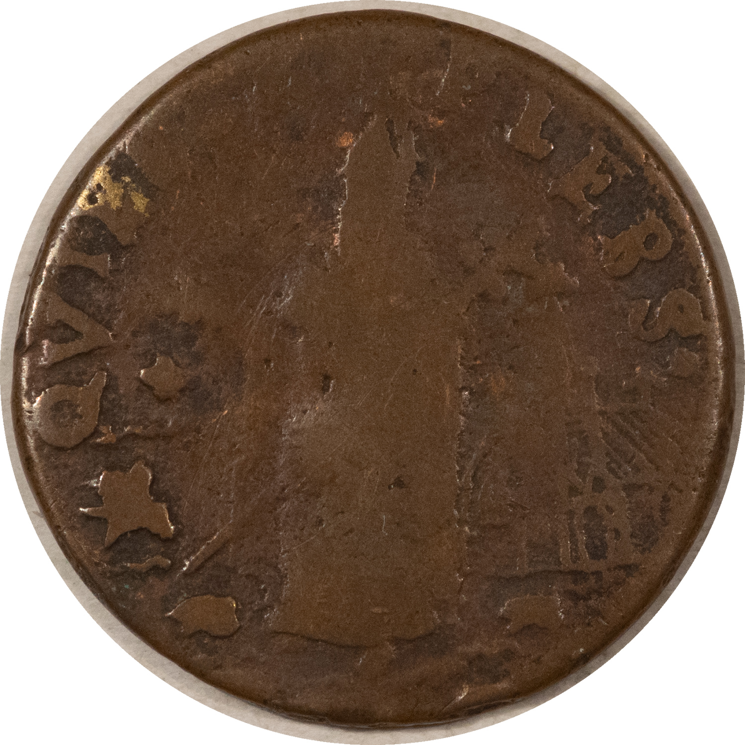 Colonials 1652-1674 NEW JERSEY ST. PATRICKS FARTHING W/ GOLD SPLASHER – DECENT CIRCULATED! Colonials 1652-1674 NEW JERSEY ST. PATRICKS FARTHING W/ GOLD SPLASHER – DECENT CIRCULATED!