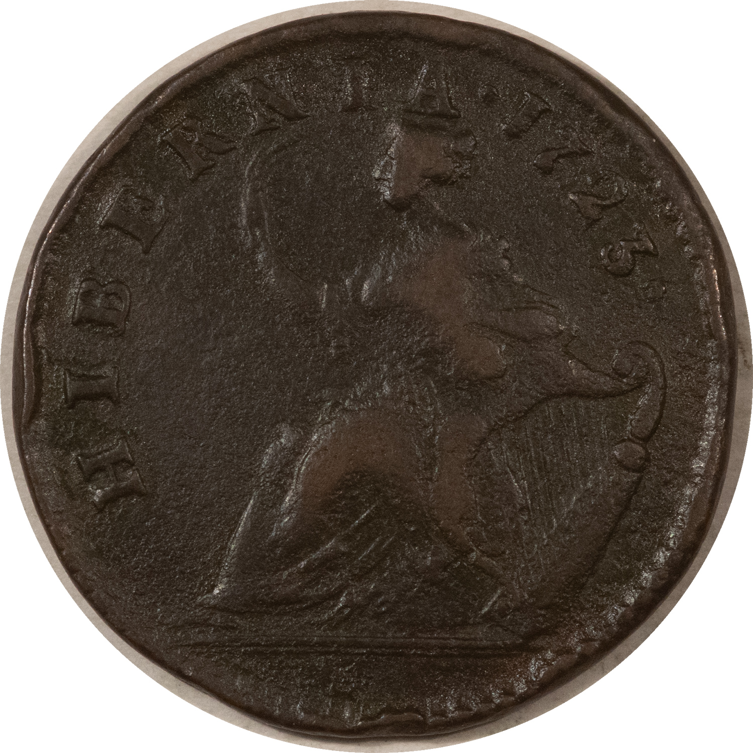 Colonials 1723 WOODS HIBERNIA HALF PENNY – DECENT CIRCULATED, STRONG DETAILS! Colonials 1723 WOODS HIBERNIA HALF PENNY – DECENT CIRCULATED, STRONG DETAILS!