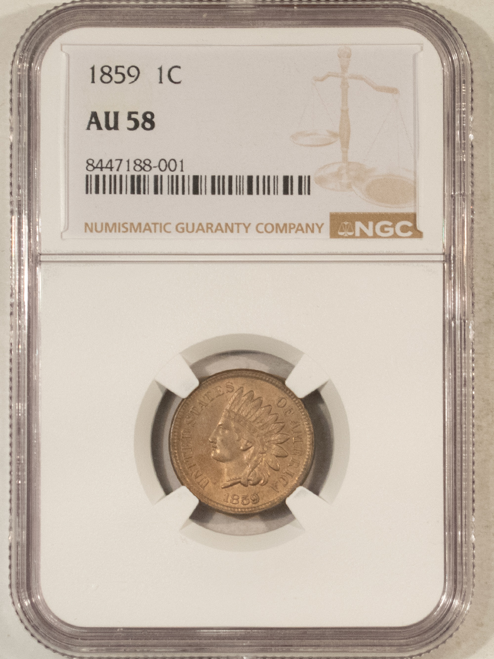 Indian 1859 INDIAN CENT – NGC AU-58, FIRST YEAR! Indian 1859 INDIAN CENT – NGC AU-58, FIRST YEAR!