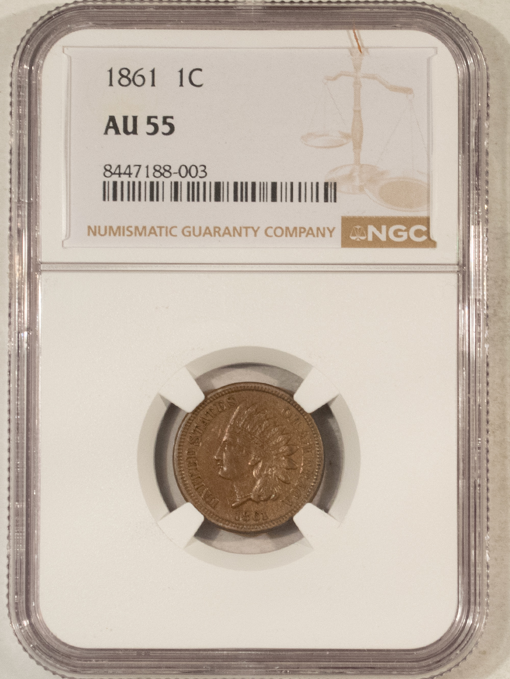 Indian 1861 INDIAN CENT – NGC AU-55 Indian 1861 INDIAN CENT – NGC AU-55