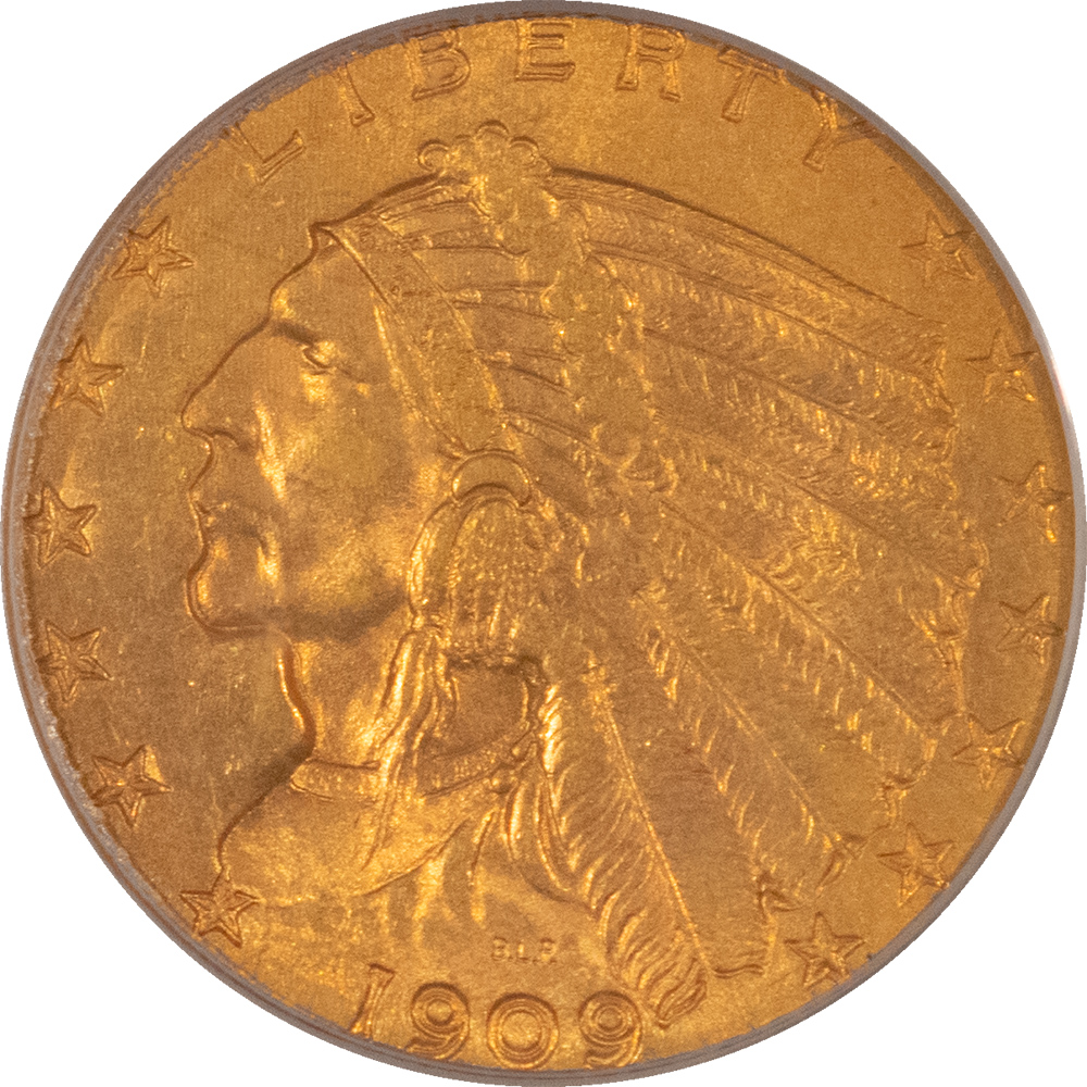 $2.50 1909 $2.50 INDIAN GOLD, PCGS MS-63, OGH! $2.50 1909 $2.50 INDIAN GOLD, PCGS MS-63, OGH!