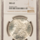 Dollars 1903-O $1 MORGAN DOLLAR – NGC MS-63, FRESH WHITE & CHOICE!