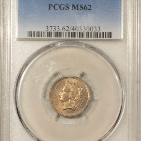 New Certified Coins 1867 THREE CENT NICKEL – PCGS MS-62