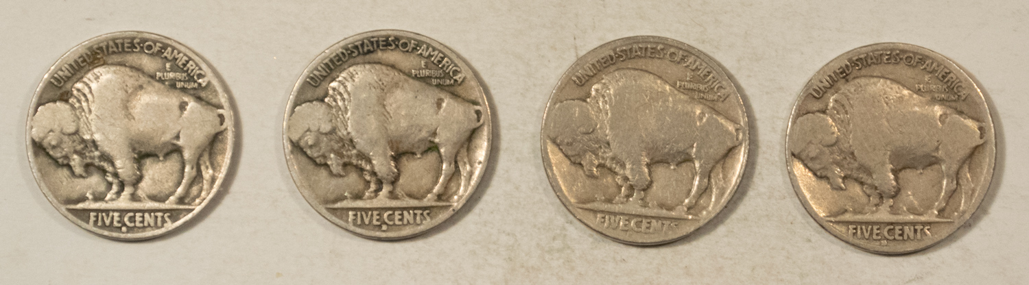 Buffalo Nickels 1914-S 1916-D 1916-S X2 BUFFALO NICKELS, LOT OF 4 – CIRCULATED! Buffalo Nickels 1914-S 1916-D 1916-S X2 BUFFALO NICKELS, LOT OF 4 – CIRCULATED!
