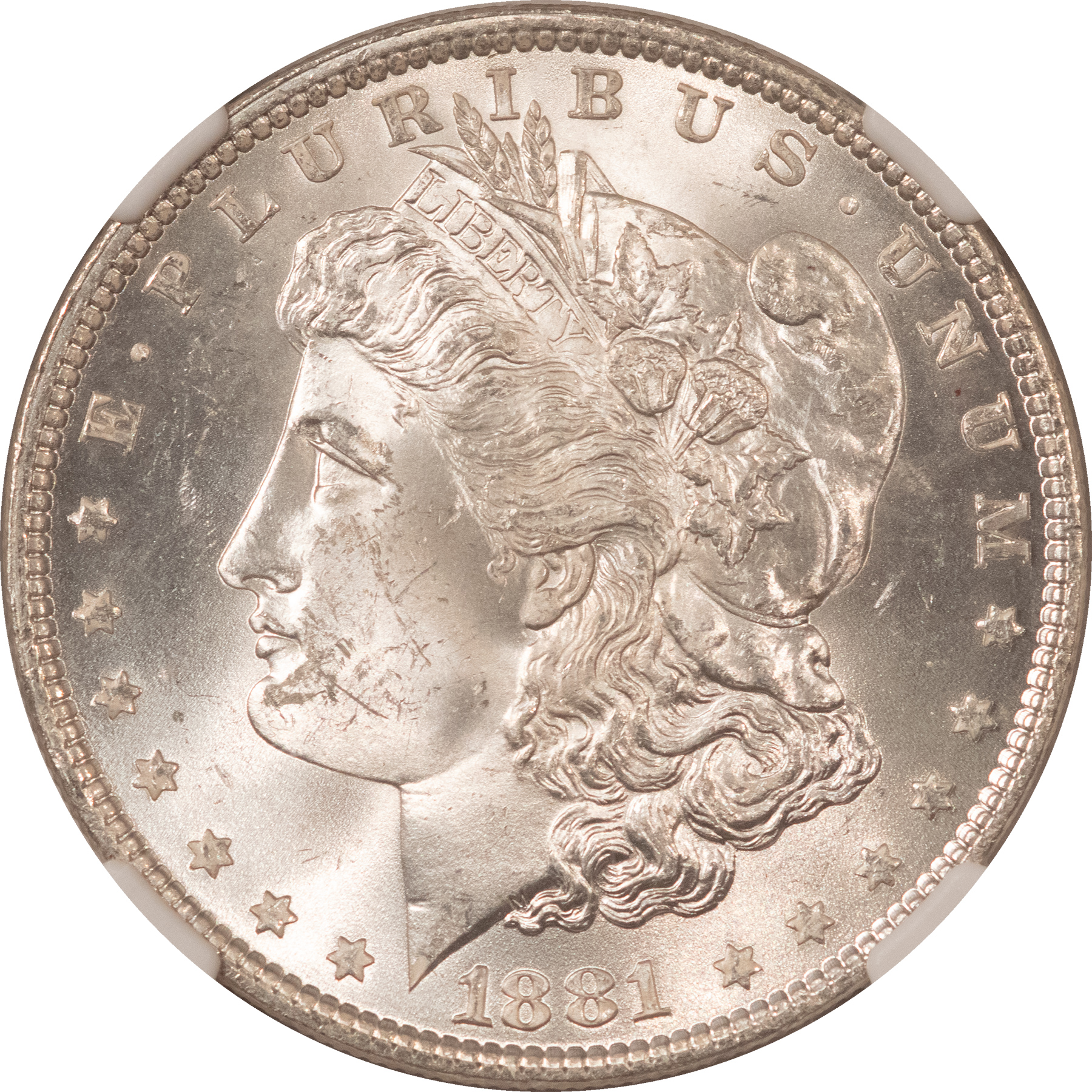 Dollars 1881 $1 MORGAN DOLLAR – NGC MS-64, BLAST WHITE! Dollars 1881 $1 MORGAN DOLLAR – NGC MS-64, BLAST WHITE!