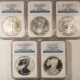American Silver Eagles 2011 1 OZ AMERICAN SILVER EAGLES 5 COIN 25TH ANNIVERARY SET NGC MS69/70/PF69UCAM
