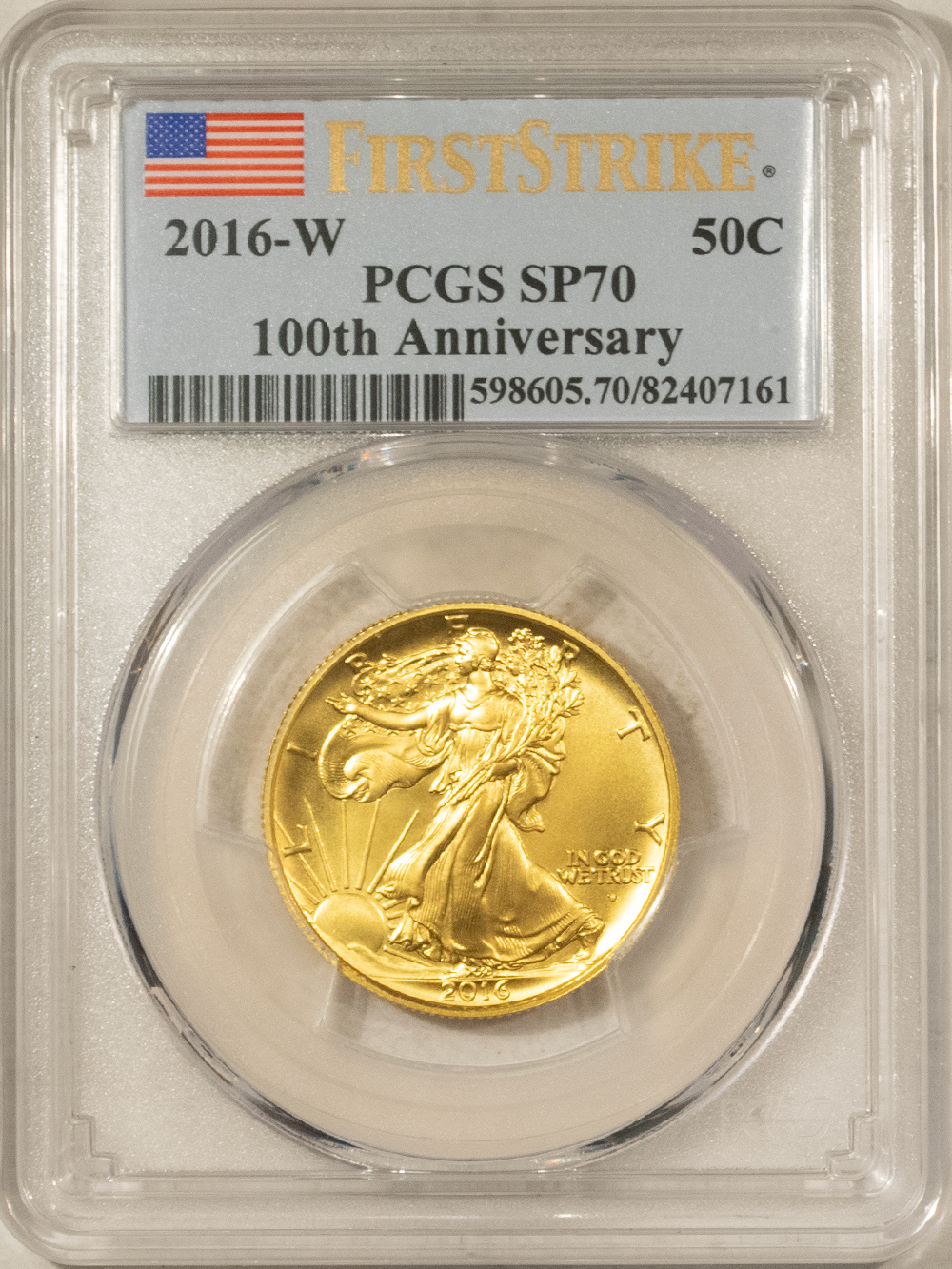 Bullion 2016-W WALKING LIBERTY CENTENNIAL GOLD – PCGS SP-70 100TH ANNIVERSARY 1ST STRIKE Bullion 2016-W WALKING LIBERTY CENTENNIAL GOLD – PCGS SP-70 100TH ANNIVERSARY 1ST STRIKE