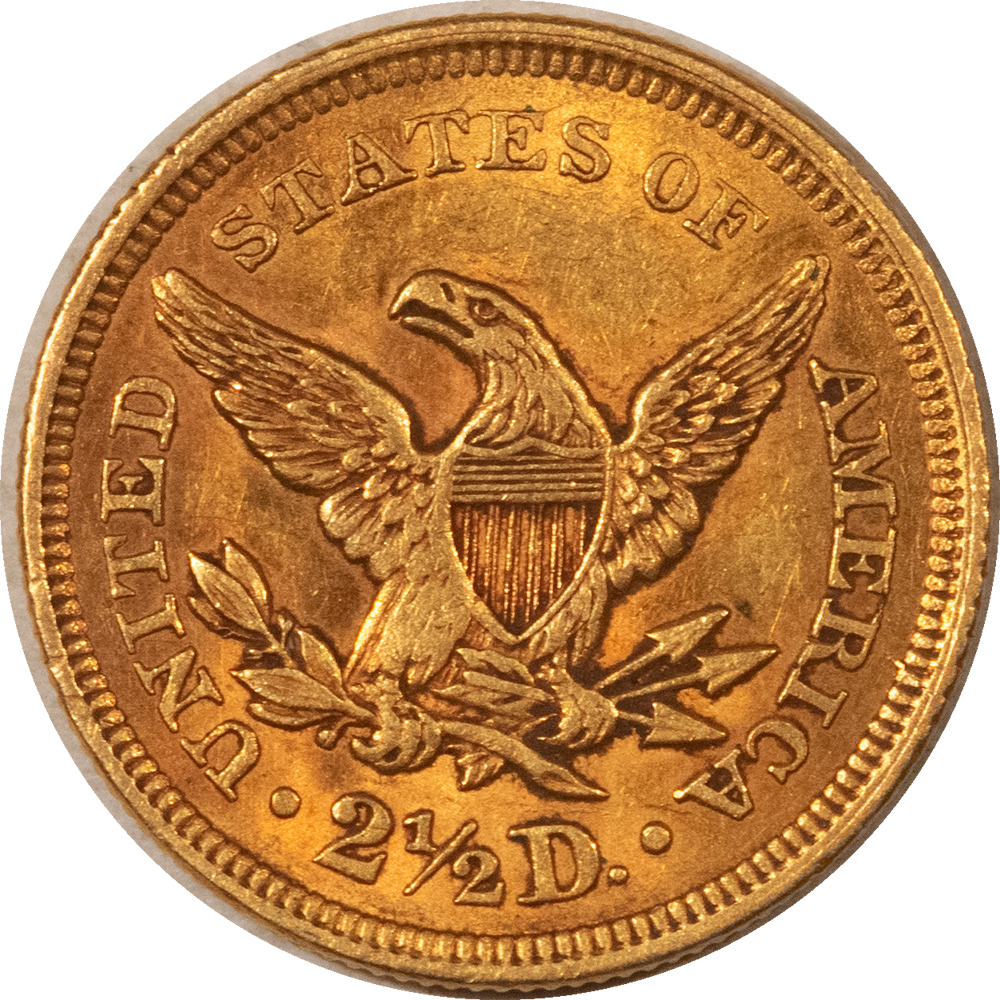 $2.50 1856 $2.50 LIBERTY GOLD QUARTER EAGLE – HIGH GRADE EXAMPLE! $2.50 1856 $2.50 LIBERTY GOLD QUARTER EAGLE – HIGH GRADE EXAMPLE!