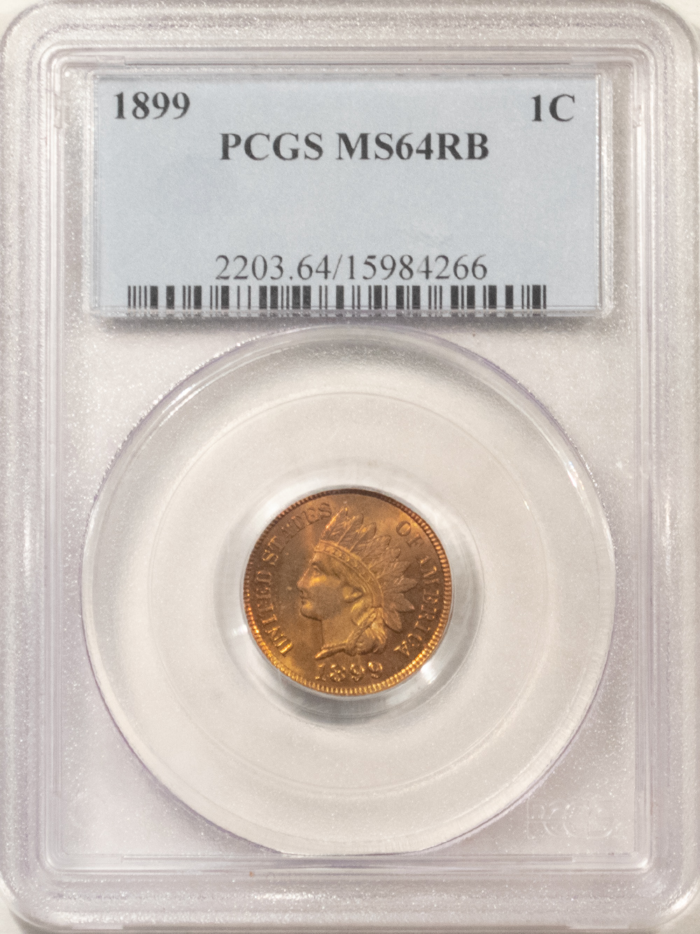 Indian 1899 INDIAN CENT – PCGS MS-64 RB, ATTRACTIVE! Indian 1899 INDIAN CENT – PCGS MS-64 RB, ATTRACTIVE!