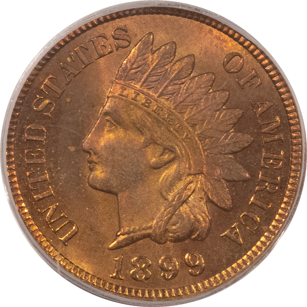Indian 1899 INDIAN CENT – PCGS MS-64 RB, ATTRACTIVE! Indian 1899 INDIAN CENT – PCGS MS-64 RB, ATTRACTIVE!