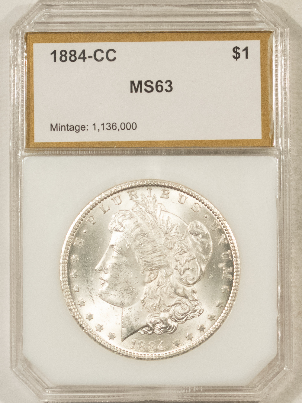 Dollars 1884-CC $1 MORGAN DOLLAR – WHITE & CHOICE BRILLIANT UNCIRCULATED, CARSON CITY! Dollars 1884-CC $1 MORGAN DOLLAR – WHITE & CHOICE BRILLIANT UNCIRCULATED, CARSON CITY!