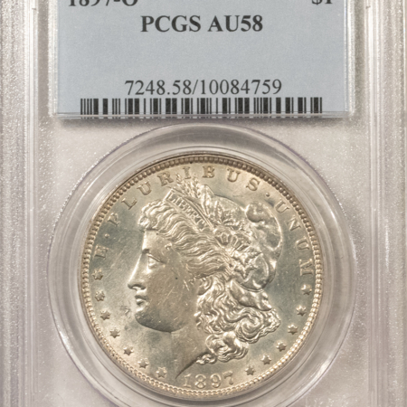 Dollars 1897-O $1 MORGAN DOLLAR – PCGS AU-58 WHITE, FLASHY & LOOKS VIRTUALLY UNCIRCULTED