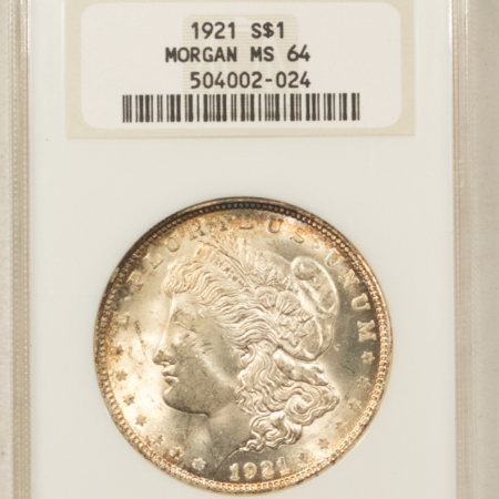 Dollars 1921 $1 MORGAN DOLLAR – NGC MS-64, FATTIE HOLDER, PRETTY & PREMIUM QUALITY!