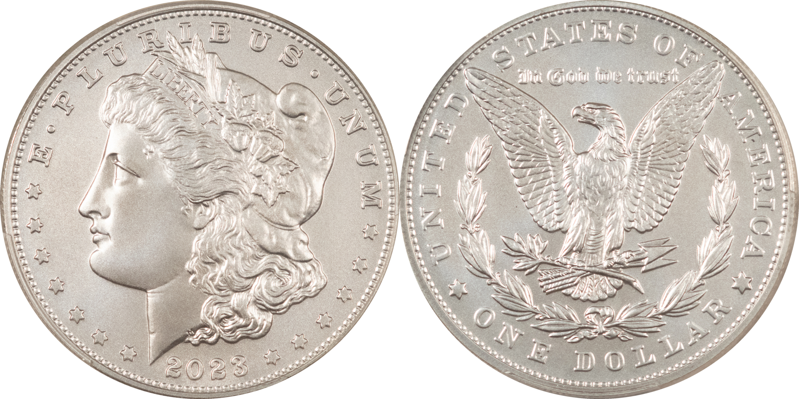 Dollars 2023 MORGAN & PEACE DOLLAR SILVER COMMEMORATIVE SET PCGS MS-70 ADVANCED RELEASES Dollars 2023 MORGAN & PEACE DOLLAR SILVER COMMEMORATIVE SET PCGS MS-70 ADVANCED RELEASES