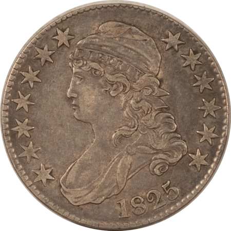 Early Halves 1825 CAPPED BUST HALF DOLLAR – HIGH GRADE CIRCULATED EXAMPLE!