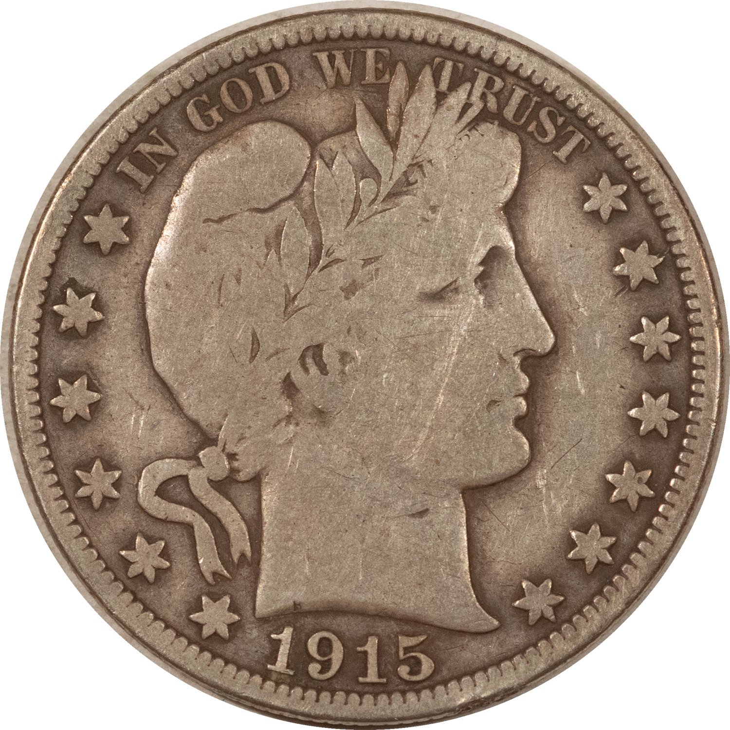 Barber Halves 1915 BARBER HALF DOLLAR – PLEASING CIRCULATED EXAMPLE! KEY-DATE! Barber Halves 1915 BARBER HALF DOLLAR – PLEASING CIRCULATED EXAMPLE! KEY-DATE!
