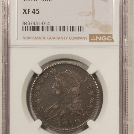 Early Halves 1810 CAPPED BUST HALF DOLLAR – NGC XF-45 NICE ORIGINAL