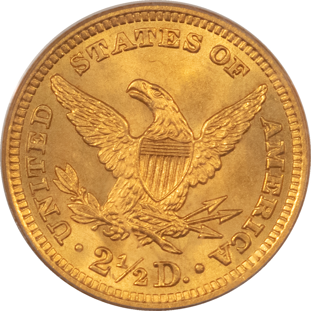 $2.50 1906 $2.50 LIBERTY GOLD QUARTER EAGLE – PCGS MS-65, MARK-FREE GEM! $2.50 1906 $2.50 LIBERTY GOLD QUARTER EAGLE – PCGS MS-65, MARK-FREE GEM!