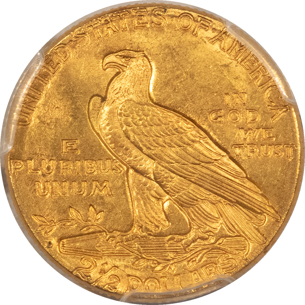 $2.50 1925-D $2.50 INDIAN GOLD QUARTER EAGLE – PCGS MS-65, LUSTROUS GEM! $2.50 1925-D $2.50 INDIAN GOLD QUARTER EAGLE – PCGS MS-65, LUSTROUS GEM!