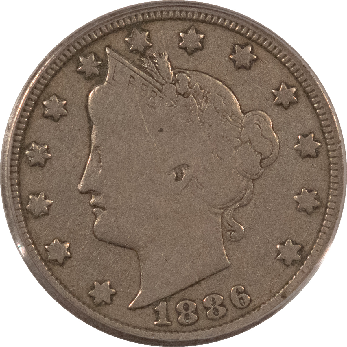 Liberty Nickels 1886 LIBERTY NICKEL – PCGS VG-08, KEY-DATE, FULL “LIBERTY”! Liberty Nickels 1886 LIBERTY NICKEL – PCGS VG-08, KEY-DATE, FULL “LIBERTY”!