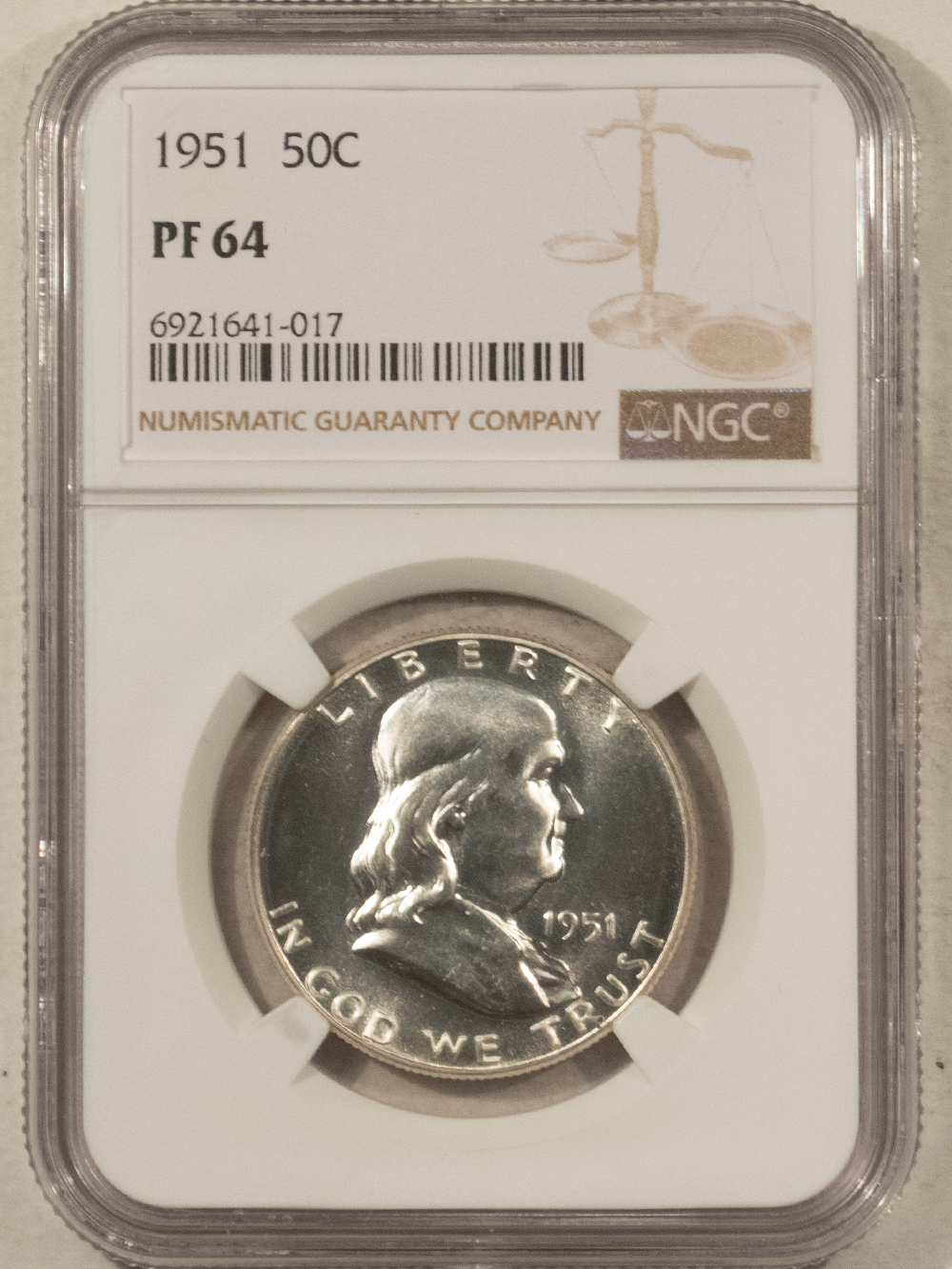 Franklin Halves 1951 PROOF FRANKLIN HALF DOLLAR – NGC PF-64, WHITE! Franklin Halves 1951 PROOF FRANKLIN HALF DOLLAR – NGC PF-64, WHITE!
