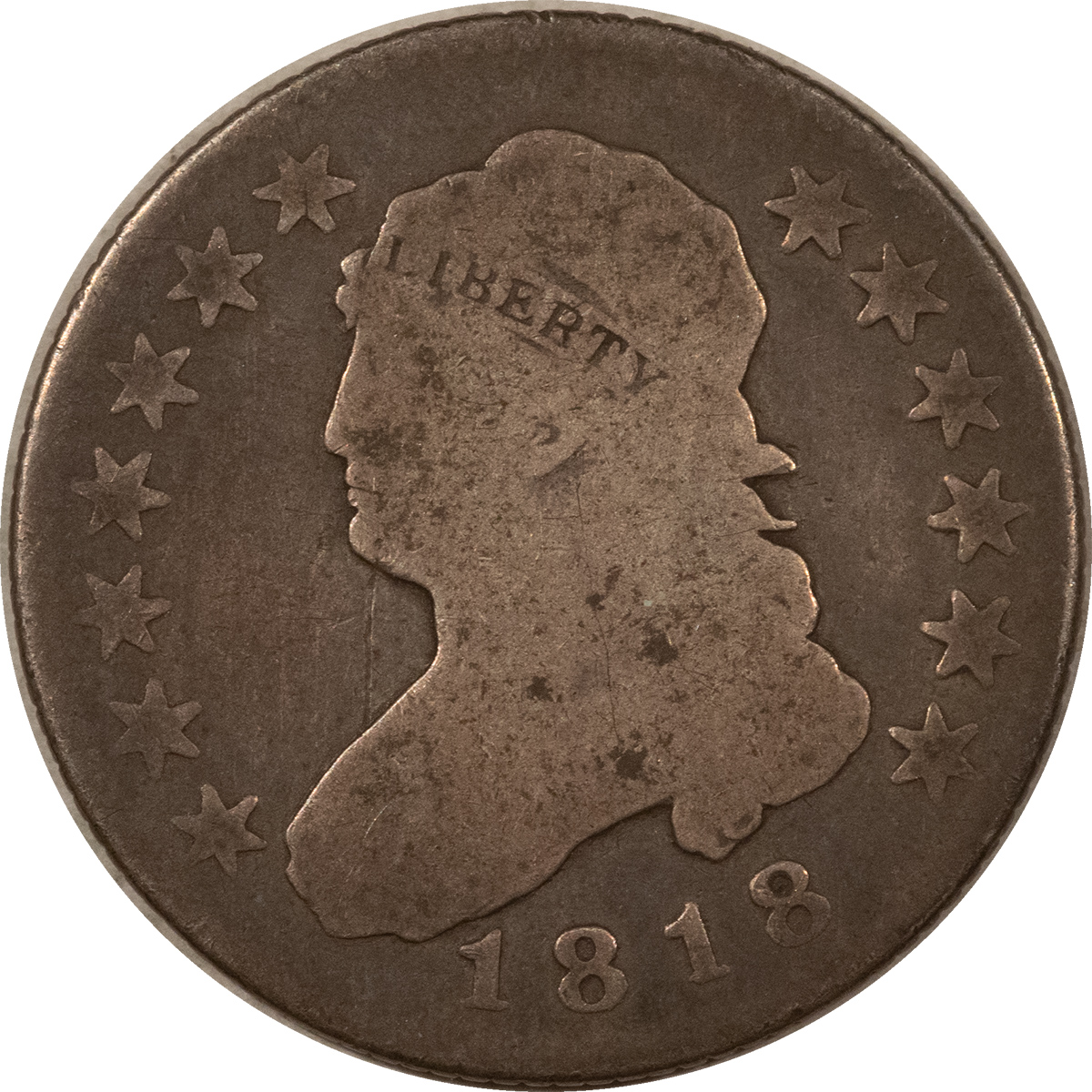 Capped Bust Quarters 1818 CAPPED BUST QUARTER LARGE SIZE – PLEASING CIRCULATED EXAMPLE! Capped Bust Quarters 1818 CAPPED BUST QUARTER LARGE SIZE – PLEASING CIRCULATED EXAMPLE!