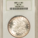 Dollars 1890-CC $1 MORGAN DOLLAR – NGC MS-61, LOOKS 62+, PREMIUM QUALITY & CARSON CITY!