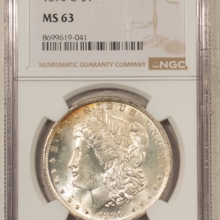 Dollars 1890-O $1 MORGAN DOLLAR – NGC MS-63, PREMIUM QUALITY!