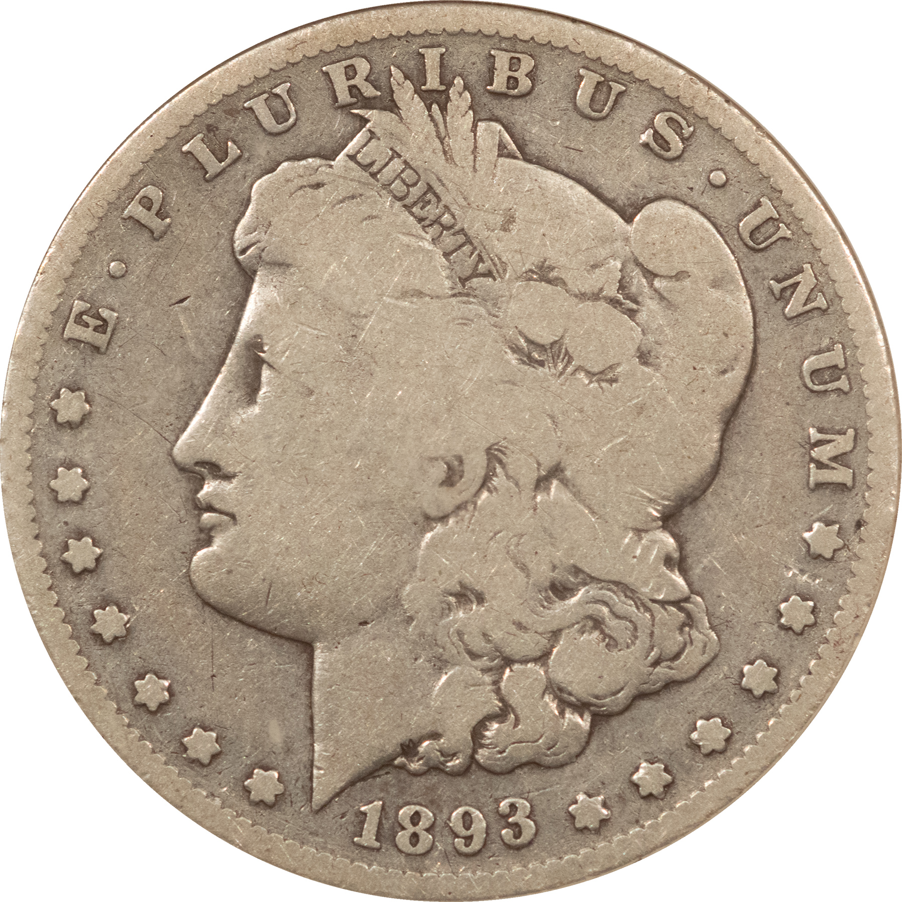 Dollars 1893-S $1 MORGAN DOLLAR – ANACS VG-8 FULL RIMS, PLEASING FOR GRADE! SOAPBOX, KEY Dollars 1893-S $1 MORGAN DOLLAR – ANACS VG-8 FULL RIMS, PLEASING FOR GRADE! SOAPBOX, KEY