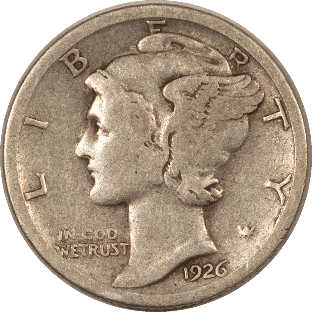 Dimes 1926-S MERCURY DIME – PLEASING CIRCULATED EXAMPLE! Dimes 1926-S MERCURY DIME – PLEASING CIRCULATED EXAMPLE!