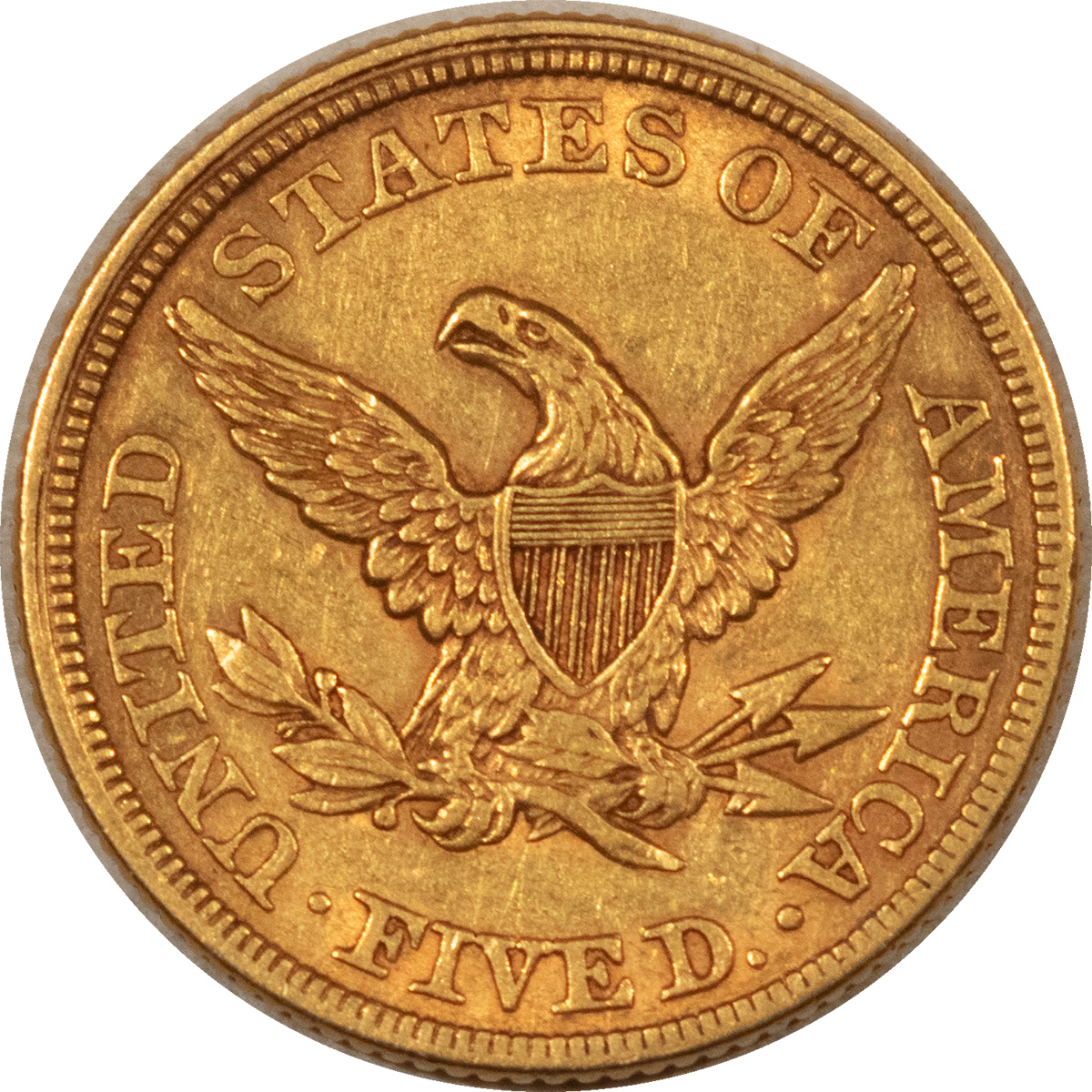 $5 1857 $5 LIBERTY GOLD HALF EAGLE, NO MOTTO HIGH GRADE EXAMPLE! LOW MINTAGE 98,188 $5 1857 $5 LIBERTY GOLD HALF EAGLE, NO MOTTO HIGH GRADE EXAMPLE! LOW MINTAGE 98,188