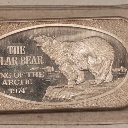 Bullion 1974 US SILVER CORPORATION POLAR BEAR KING OF THE ARCTIC 1 OZ .999 SILVER #1979