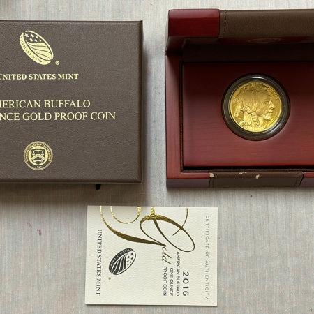 American Gold Eagles, Buffaloes, & Liberty Series 2016 AMERICAN BUFFALO ONE OUNCE GOLD PROOF COIN, ORIGINAL BOX/CERT-A FRESH GEM!