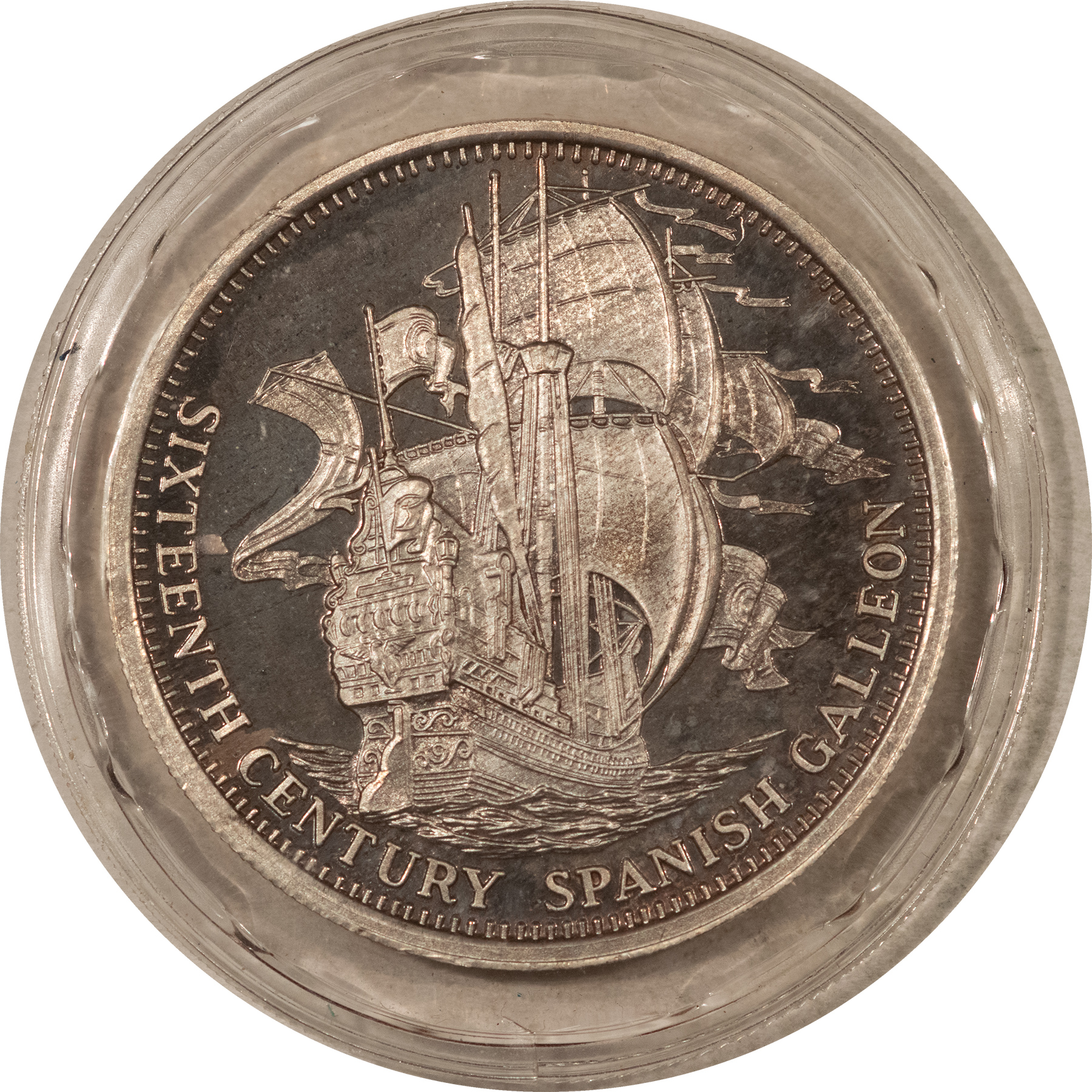 Bullion SILVERTOWNE 16TH CENTURY SPANISH GALLION 1 OZ .999 SILVER, GEM BU PLASTIC SEALED Bullion SILVERTOWNE 16TH CENTURY SPANISH GALLION 1 OZ .999 SILVER, GEM BU PLASTIC SEALED