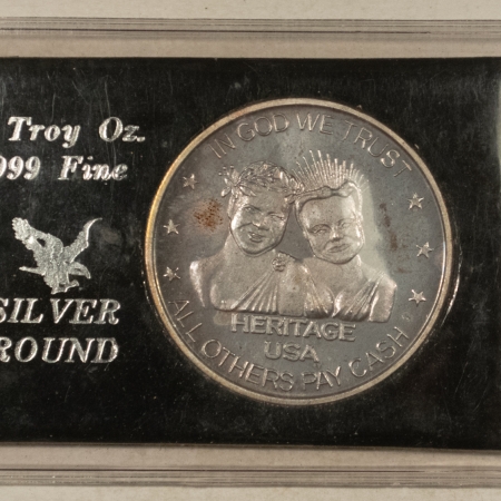 Bullion 1987 PASS THE LOOT 1 OZ SILVER ROUND .999, ADC/JPBG – GEM BU WITH ORIGINAL CARD!