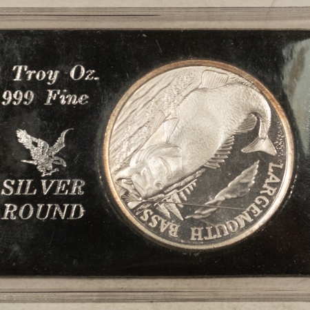 Bullion LARGEMOUTH BASS 1 OZ SILVER ROUND .999, AMC! GEM BU W/ ORIGINAL CARD!