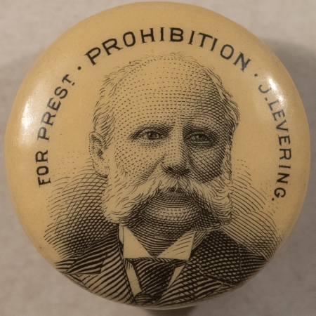 New Store Items 1896 JOSHUA LEVERING CANDIDATE FOR PRESIDENT CELLULOID STUD VERY RARE NEAR MINT!