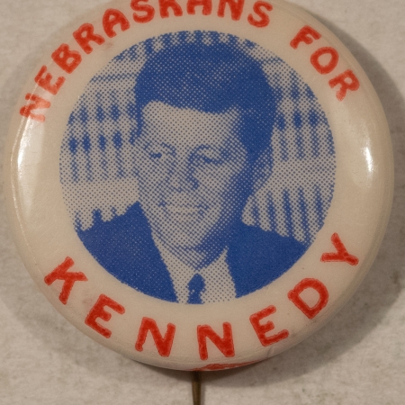 New Store Items 1960 JFK 7/8″ NEBRASKANS FOR KENNEDY CELLULOID CAMPAIGN BUTTON – VIRTUALLY MINT!