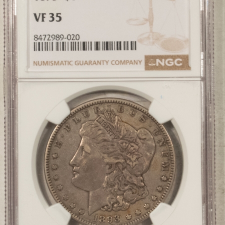 Dollars 1893 $1 MORGAN DOLLAR – NGC VF-35