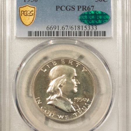 CAC Approved Coins 1950 PROOF FRANKLIN HALF DOLLAR – PCGS PR-67, CAC APPROVED! A FRESH SUPERB GEM!