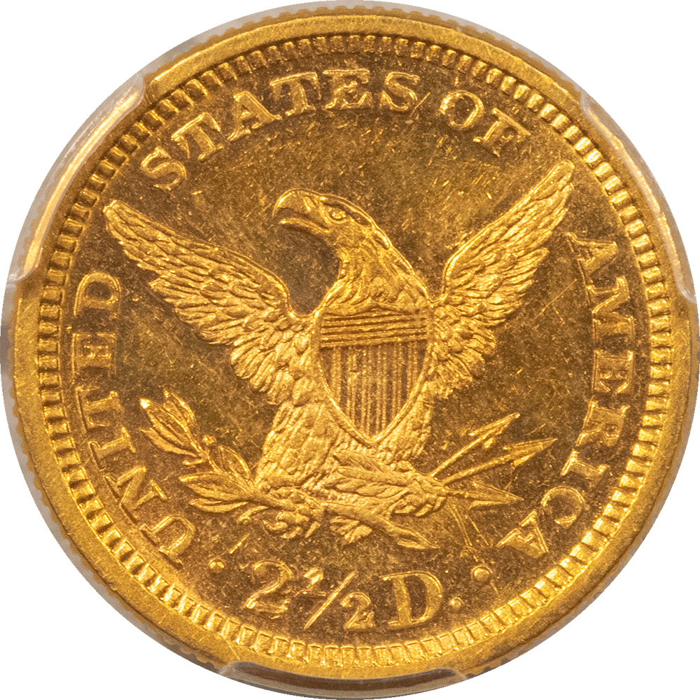 $2.50 1870 $2.50 LIBERTY GOLD QUARTER EAGLE – PCGS MS-61, RARE! LOW-MINTAGE, LOOKS PL! $2.50 1870 $2.50 LIBERTY GOLD QUARTER EAGLE – PCGS MS-61, RARE! LOW-MINTAGE, LOOKS PL!