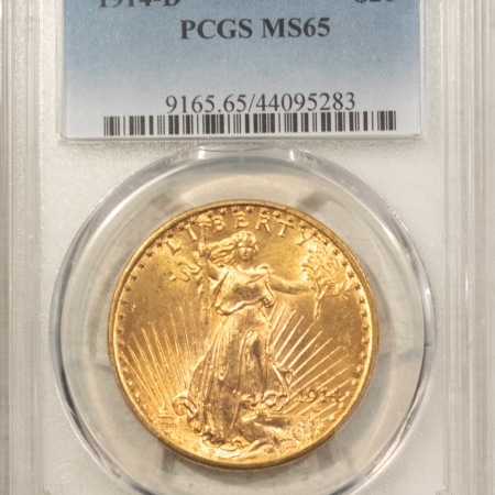 $20 1914-D $20 ST GAUDENS GOLD DOUBLE EAGLE – PCGS MS-65
